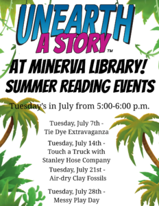 Summer Reading Program Tuesday's in July 5-6 p.m.
